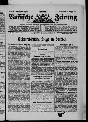 Vossische Zeitung vom 15.08.1914