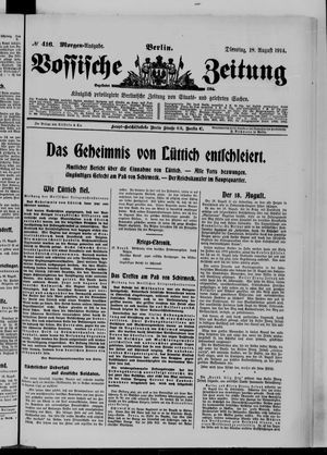 Vossische Zeitung vom 18.08.1914