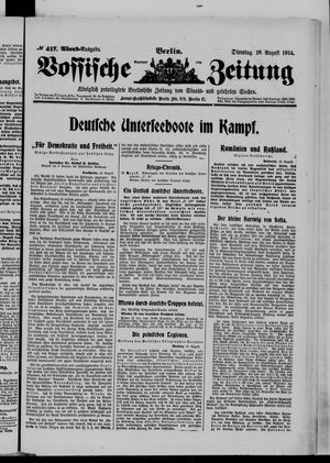 Vossische Zeitung vom 18.08.1914