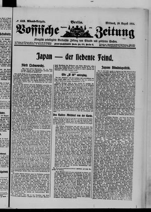 Vossische Zeitung on Aug 19, 1914