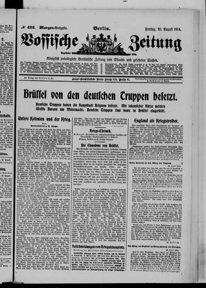 Vossische Zeitung vom 21.08.1914