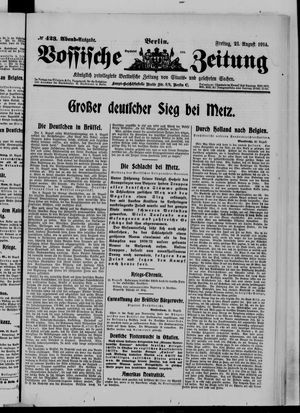 Vossische Zeitung vom 21.08.1914