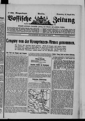 Vossische Zeitung vom 27.08.1914