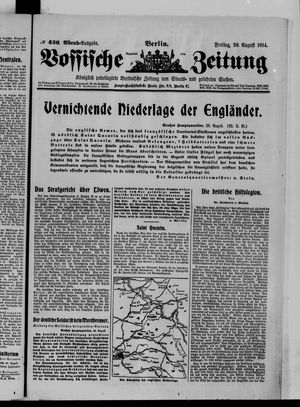 Vossische Zeitung on Aug 28, 1914