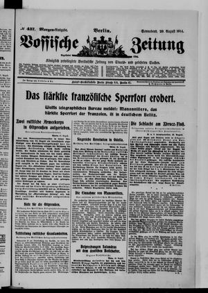 Vossische Zeitung vom 29.08.1914