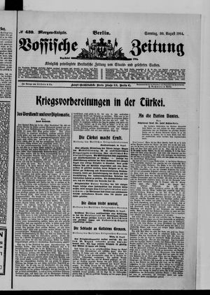 Vossische Zeitung vom 30.08.1914