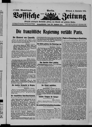Vossische Zeitung vom 02.09.1914
