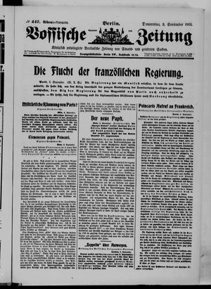 Vossische Zeitung vom 03.09.1914