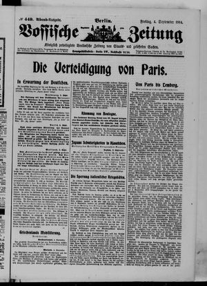 Vossische Zeitung vom 04.09.1914