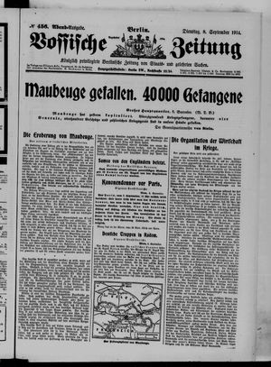 Vossische Zeitung on Sep 8, 1914
