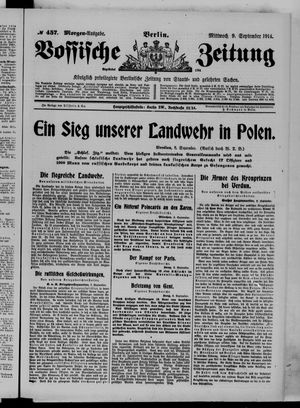 Vossische Zeitung vom 09.09.1914