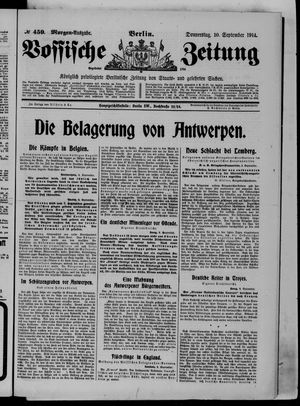 Vossische Zeitung vom 10.09.1914
