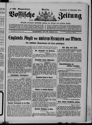 Vossische Zeitung on Sep 12, 1914