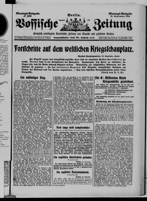 Vossische Zeitung vom 21.09.1914