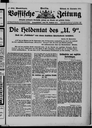 Vossische Zeitung vom 23.09.1914