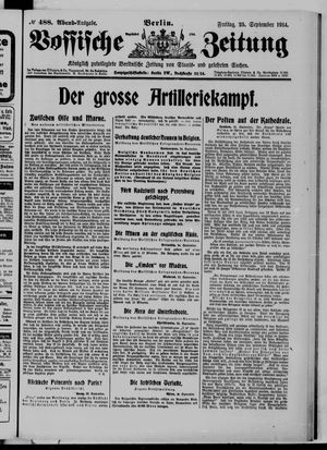 Vossische Zeitung vom 25.09.1914