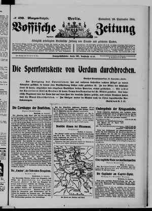 Vossische Zeitung on Sep 26, 1914