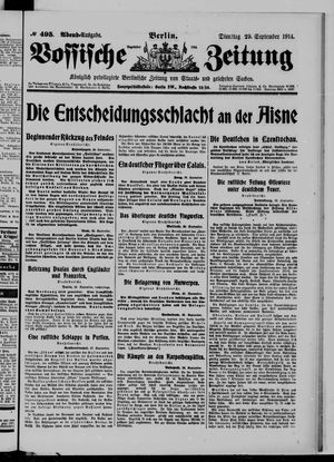 Vossische Zeitung vom 29.09.1914