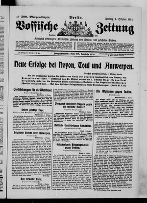 Vossische Zeitung vom 02.10.1914