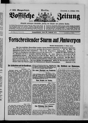 Vossische Zeitung vom 03.10.1914