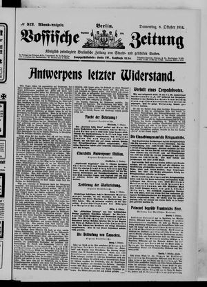 Vossische Zeitung vom 08.10.1914