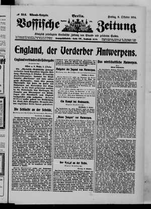 Vossische Zeitung on Oct 9, 1914