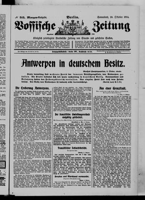 Vossische Zeitung vom 10.10.1914