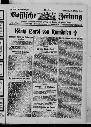 Vossische Zeitung on Oct 10, 1914