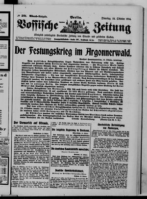 Vossische Zeitung on Oct 13, 1914