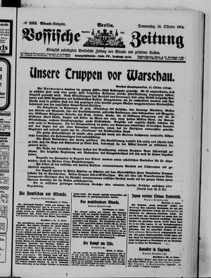 Vossische Zeitung vom 15.10.1914