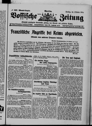 Vossische Zeitung vom 16.10.1914