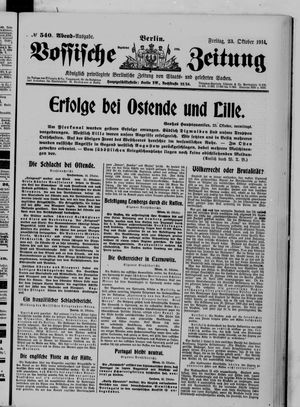 Vossische Zeitung vom 23.10.1914
