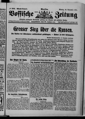 Vossische Zeitung vom 16.11.1914