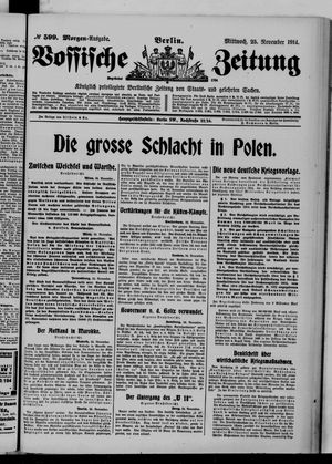 Vossische Zeitung vom 25.11.1914