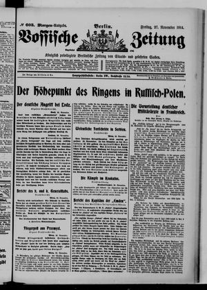 Vossische Zeitung vom 27.11.1914