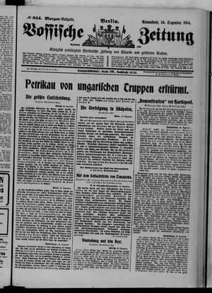 Vossische Zeitung on Dec 19, 1914