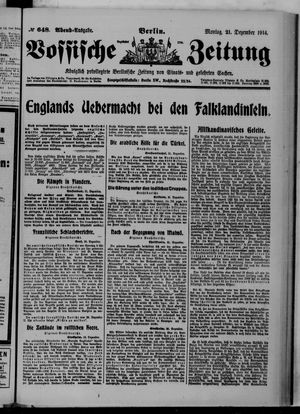Vossische Zeitung vom 21.12.1914