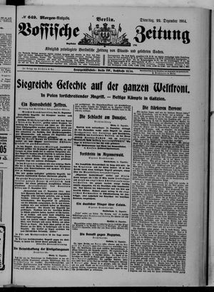 Vossische Zeitung vom 22.12.1914