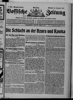 Vossische Zeitung on Dec 23, 1914