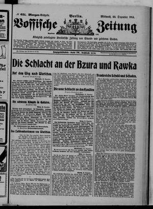 Vossische Zeitung vom 23.12.1914