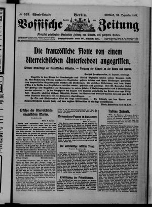 Vossische Zeitung on Dec 23, 1914