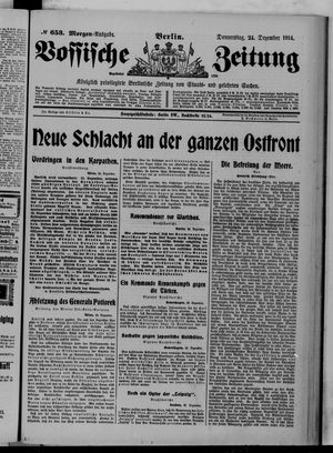 Vossische Zeitung on Dec 24, 1914