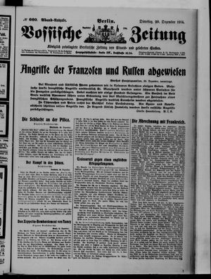 Vossische Zeitung vom 29.12.1914