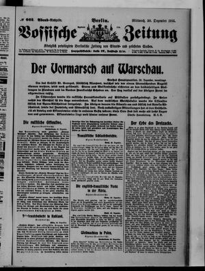 Vossische Zeitung vom 30.12.1914