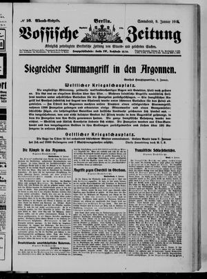 Vossische Zeitung on Jan 9, 1915