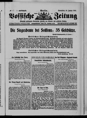 Vossische Zeitung on Jan 16, 1915