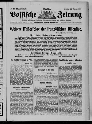 Vossische Zeitung on Jan 22, 1915