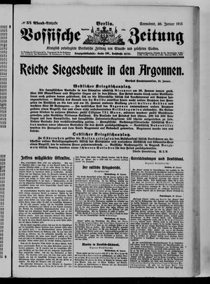 Vossische Zeitung on Jan 30, 1915