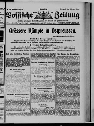 Vossische Zeitung on Feb 10, 1915
