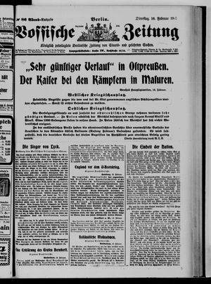 Vossische Zeitung on Feb 16, 1915